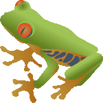 赤目アマガエル　色数6色（グラデーションあり）＜赤目雨蛙（あかめあまがえる）／条件付フリー画像