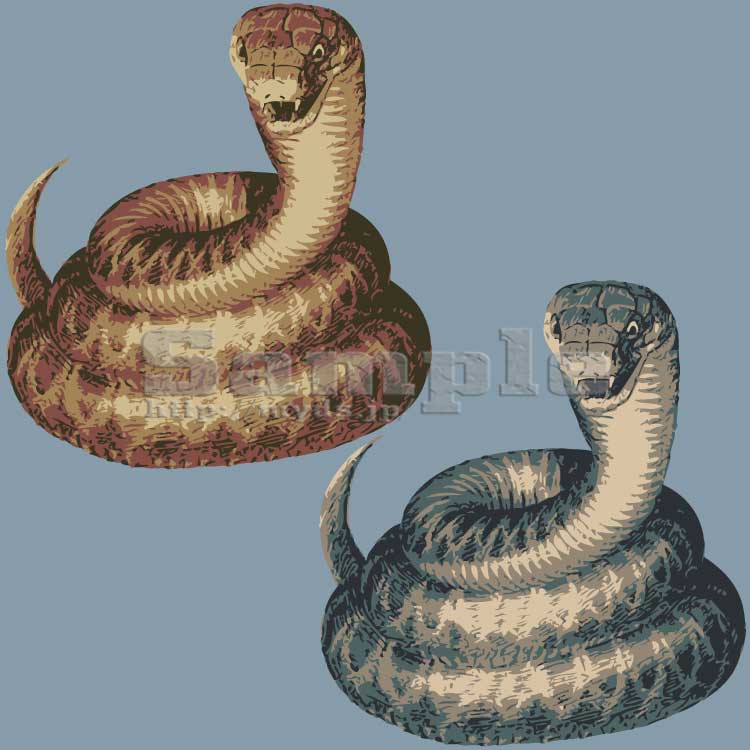228 赤蛇青蛇＜ヘビ／条件付フリー素材・商用無料イラスト