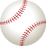 リアル野球ボール　色数4色（グラデーションあり）＜野球の玉／非商用無料イラスト