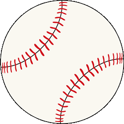 シンプル野球のボール　色数3色＜092 野球の硬球のイラスト／条件付無料素材