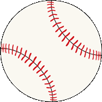 シンプル野球のボール　色数3色＜野球の玉／条件付フリー画像