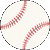 シンプル野球のボール　色数3色のアイコン