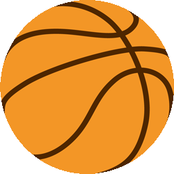 シンプルバスケットボール　色数2色＜088 シンプルバスケボールのイラスト／非営利無料素材