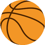 シンプルバスケットボール　色数2色＜シンプルタッチバスケのボール／条件付フリーイラスト