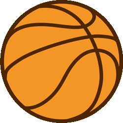 バスケボール（アウトラインあり）　色数2色＜088 シンプルバスケボール／条件付無料イラスト