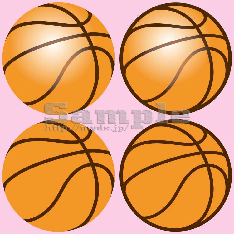 088 シンプルバスケボール＜バスケットボール／条件付フリー素材・商用無料イラスト