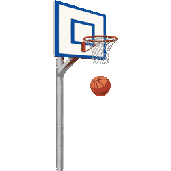 バスケットゴール　色数7色＜090 バスケットゴール＆ボールのイラスト／条件付フリー素材