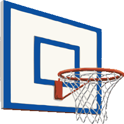 バスケットリング　色数7色＜090 バスケットゴール＆ボールのイラスト／条件付無料素材