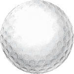 多色ゴルフボール　色数5色＜ペイントタッチゴルフボール／非商用無料イラスト
