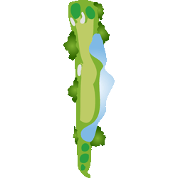ゴルフ場・ミドルホール　色数6色（グラデーションあり）＜277 ゴルフコースのイラスト／条件付無料素材