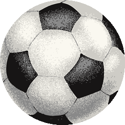 多色サッカーボール　色数4色＜280 ブラシタッチサッカーボールのイラスト／条件付フリー素材