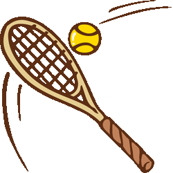 テニスラケット＆ボール　色数5色＜286 クマさんテニス／条件付無料イラスト