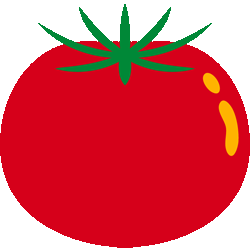 シンプルトマト　色数3色＜096 フレッシュトマトのイラスト／非営利無料素材