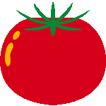シンプルトマト　色数3色＜新鮮トマト／条件付フリーイラスト