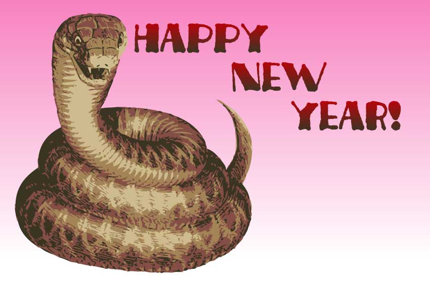 トグロ蛇の年賀用イラスト