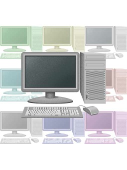 パソコン／パーソナル・コンピューターのポストカード／無料イラスト