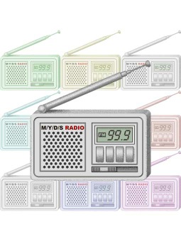 ラジオ受信機のポストカード／無料イラスト