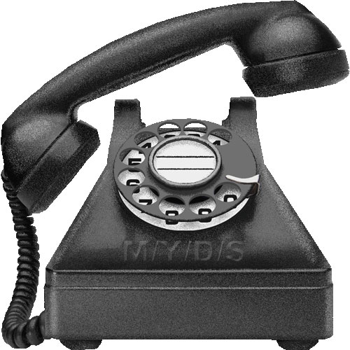 ダイヤル式黒電話のイラスト／条件付フリー素材集