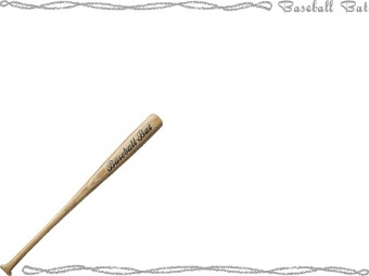野球のバット（木製）の年賀状／非商用無料イラスト