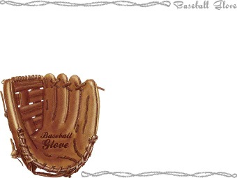 野球のグローブ（グラブ）の年賀状／非商用無料イラスト