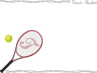 テニスのラケットの年賀状／非商用無料イラスト