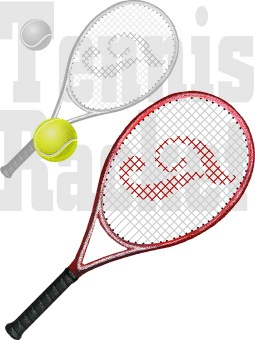 年賀状・テニスのラケット／条件付フリー素材