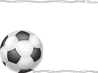 サッカー ボールの年賀状／非商用無料イラスト