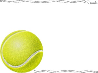 テニス ボールの年賀状／非商用無料イラスト