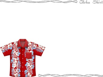 アロハ シャツ（ハワイアンシャツ）の年賀状／非商用無料イラスト