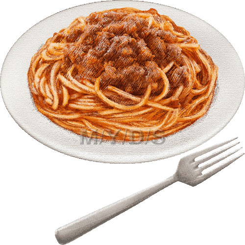 スパゲッティ ミートソース ボロネーゼ のイラスト 条件付フリー素材集