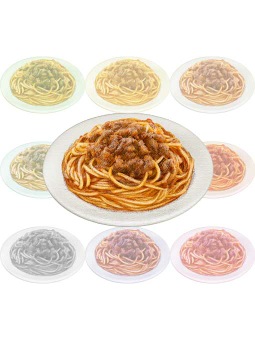 スパゲッティ・ミートソース（ボロネーゼ）のポストカード／無料イラスト