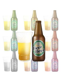 ポスカ・瓶ビール／条件付フリー素材