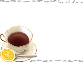 紅茶（レモンティー）の年賀状／非商用無料イラスト