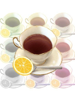紅茶（レモンティー）のポストカード／無料イラスト