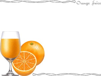 オレンジ・ジュースの年賀状／非商用無料イラスト