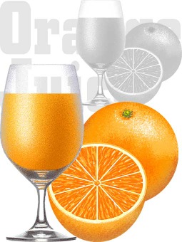 年賀状・オレンジジュース／条件付フリー素材