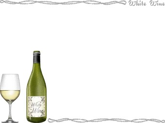 白ワインの年賀状／非商用無料イラスト