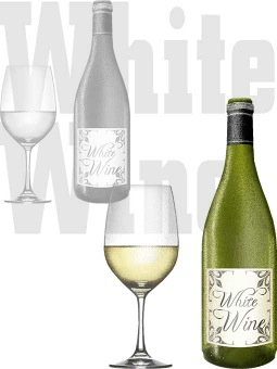 年賀状・白ワイン／条件付フリー素材