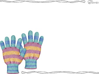 編み手袋 (knit gloves)の年賀状／非商用無料イラスト