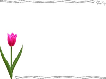 チューリップの花の年賀状／非商用無料イラスト