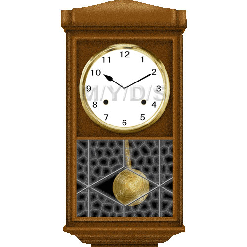 壁掛式振り子時計のイラスト／条件付フリー素材集
