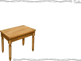 木製テーブルの年賀状／非商用無料イラスト