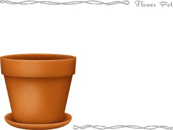 （うえきばち）植木鉢の年賀状／非商用無料イラスト