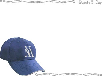 野球帽、ベースボール キャップの年賀状／非商用無料イラスト