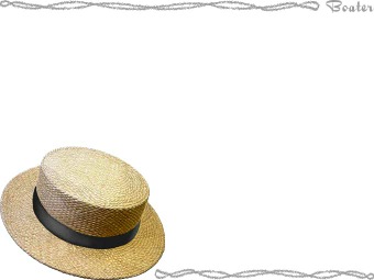 カンカン帽、ボーターハット、キャノチエの年賀状／非商用無料イラスト