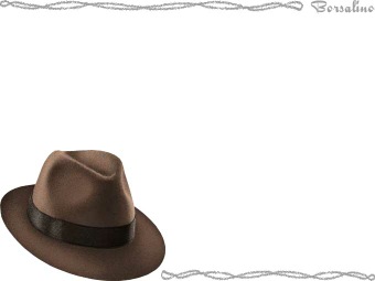 ソフト帽、ボルサリーノ、ギャング帽子の年賀状／非商用無料イラスト