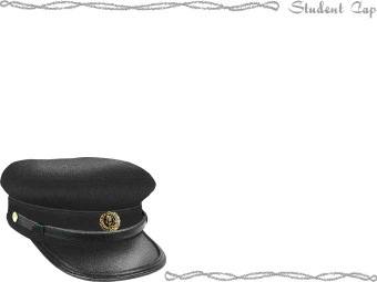 学生帽、制帽の年賀状／非商用無料イラスト