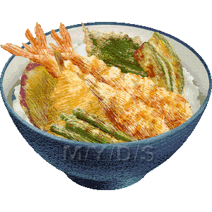 天ぷら丼のイラスト／無料素材集（条件付）