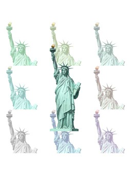 自由の女神像（ニュー ヨーク）のポストカード／無料イラスト