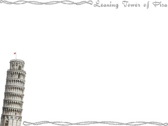 ピサの斜塔の年賀状／非商用無料イラスト